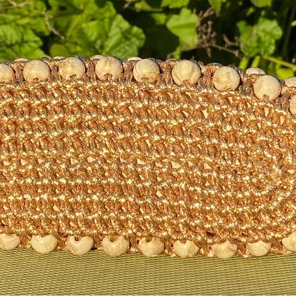 Vintage Gold and Pearl beaded Purse by Marcus Brothers made in Japan - Picture 5 of 6